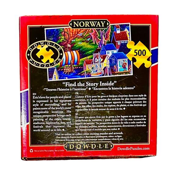 Dowdle Folk Art Jigsaw Puzzle - Norway - 500 Piece NEW 888584 - Picture 5 of 7